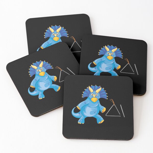 Item preview, Dinosaur Playing Triangle ,Funny Good Dinosaur Triangle Lovers Blue Design designed and sold by pedrored369.