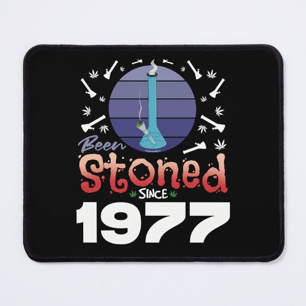 Item preview, Been stoned since 1977 (Purple retro vintage sunset with bong) designed and sold by YomeHayin.