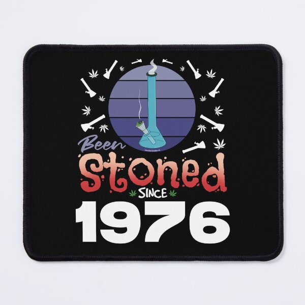 Item preview, Been stoned since 1976 (Purple retro vintage sunset with bong) designed and sold by YomeHayin.