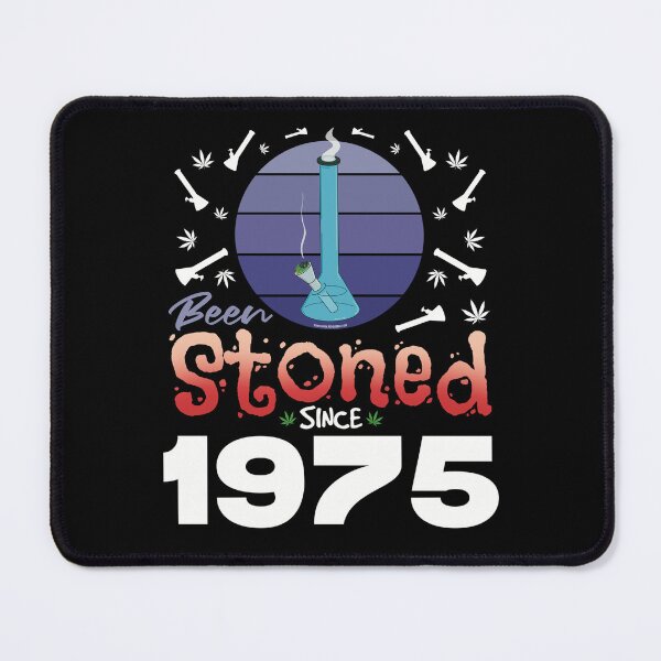 Item preview, Been stoned since 1975 (Purple retro vintage sunset with bong) designed and sold by YomeHayin.