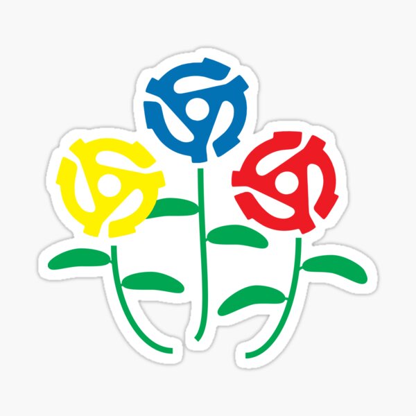 45rpm Flowers Sticker