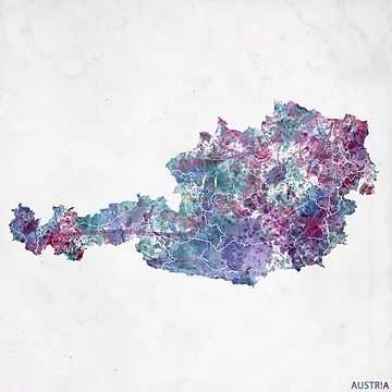 Artwork thumbnail, Austria map by MapMapMaps