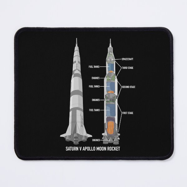 Item preview, Saturn V Apollo Moon Landing Rocket Cutaway Diagram Gift designed and sold by Maljonic.