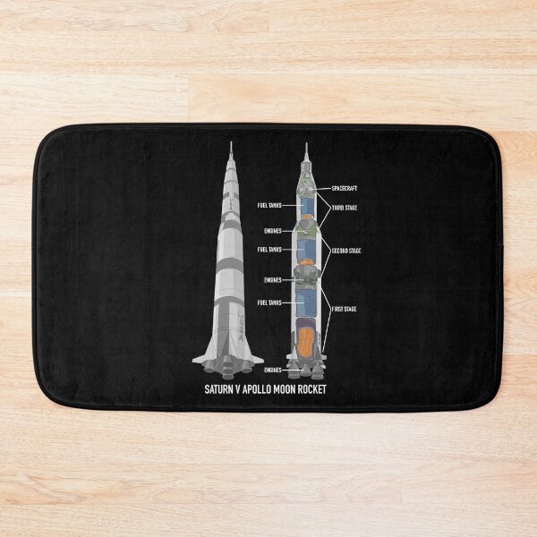 Item preview, Saturn V Apollo Moon Landing Rocket Cutaway Diagram Gift designed and sold by Maljonic.