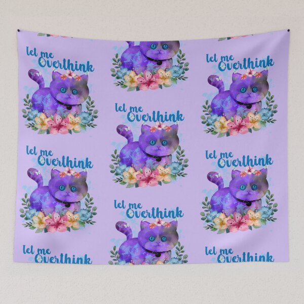 Item preview, Let Me Overthink - Cat (purple) designed and sold by ibijin.