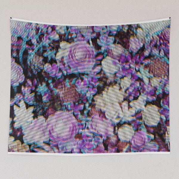 Item preview, Purple Glitch Succulents Vaporwave Art designed and sold by BioDigital-Jazz.