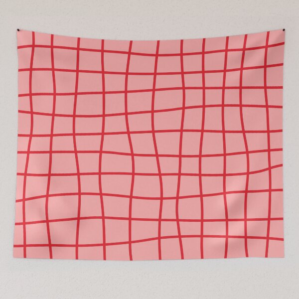 Item preview, Hand Drawn Grid (red/pink) designed and sold by Design Minds Boutique.