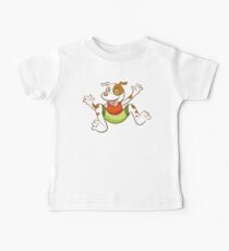 Cute Funny Cartoon Silly Jumping Dog Character Doodle Animal Drawing Baby Tee