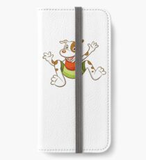 Cute Funny Cartoon Silly Jumping Dog Character Doodle Animal Drawing iPhone Wallet/Case/Skin
