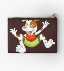Cute Funny Cartoon Silly Jumping Dog Character Doodle Animal Drawing Studio Pouch