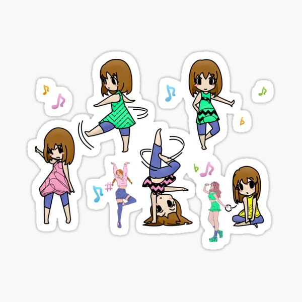 aesthetic preppy anime dance girls Sticker for Sale by IllustrataPower
