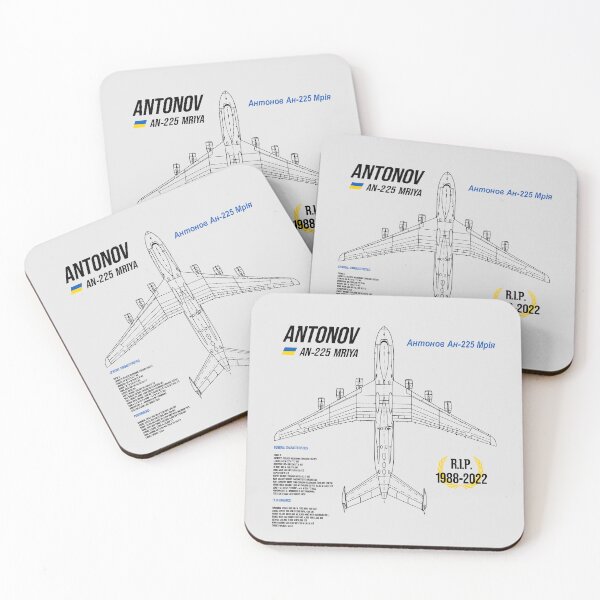 Item preview, AN-225 Antonov Mriya Cargo Plane RIP Poster grey edition designed and sold by angelisart.