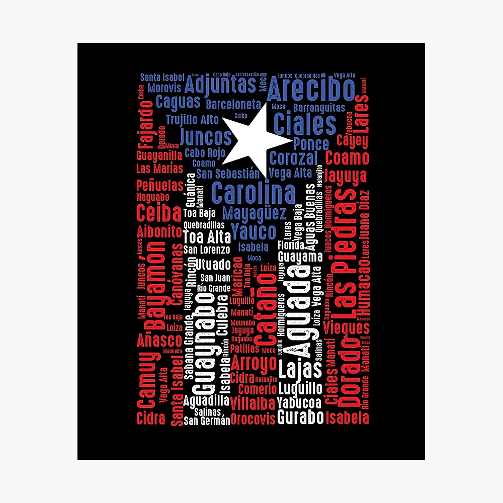 Puerto Rico Flag Gift Patriotic Puerto Rican Cities Salsa Poster By Spanky3328 Redbubble