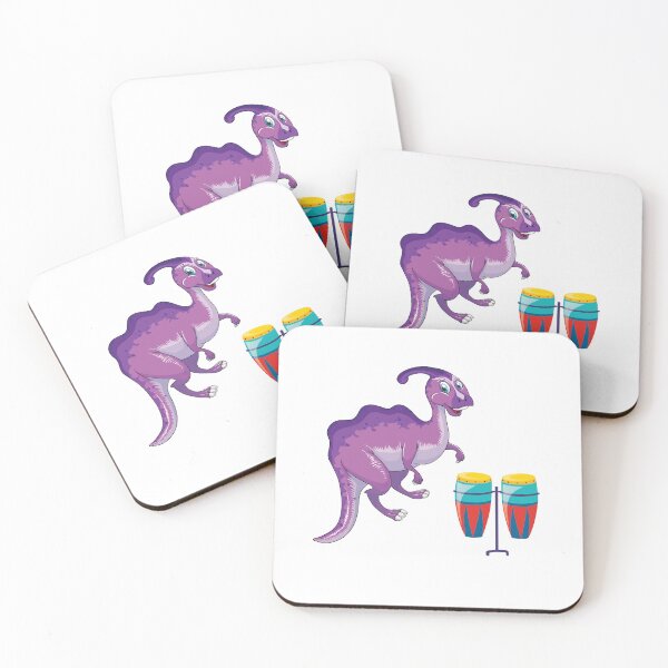 Item preview, Dinosaur Playing Conga Drum ,Funny Good Purple Dinosaur Congo DrumLovers Colorful Art designed and sold by pedrored369.
