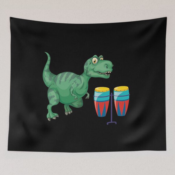 Item preview, Dinosaur Playing Conga Drum ,Funny Good Dinosaur Congo Drum Lovers Green Colorful Design designed and sold by pedrored369.