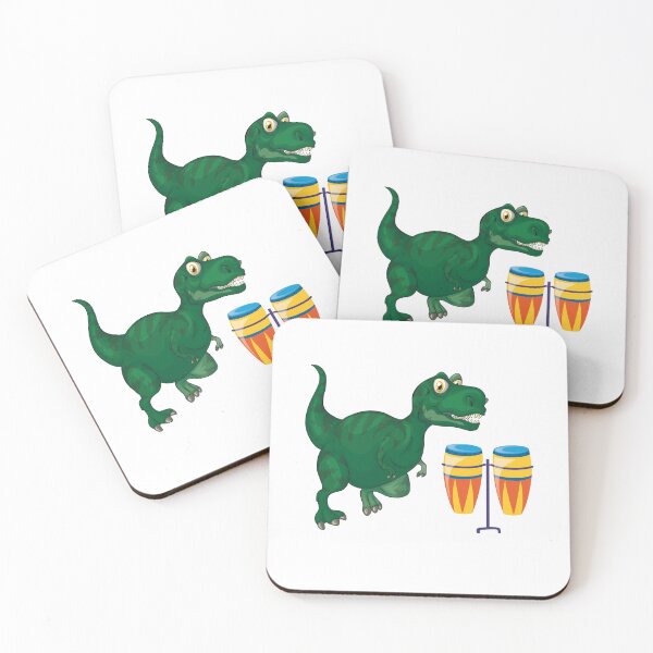 Item preview, Dinosaur Playing Conga Drum ,Funny Good Dinosaur Congo Drum Lovers Cool Green Colorful Design designed and sold by pedrored369.