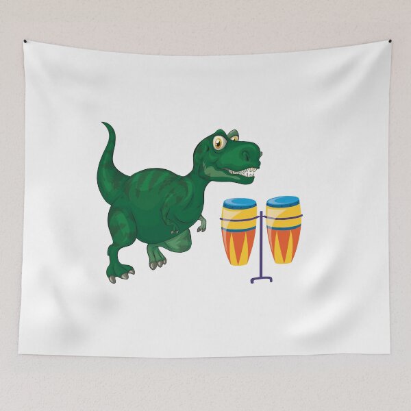 Item preview, Dinosaur Playing Conga Drum ,Funny Good Dinosaur Congo Drum Lovers Cool Green Colorful Design designed and sold by pedrored369.