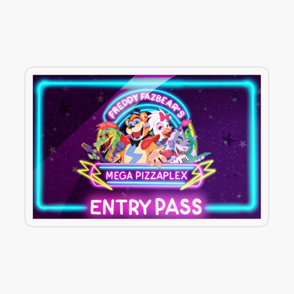 FNAF Backstage Pass; Fnaf Security Breach; Mega Pizzaplex; Freddy Fazbear;  Party Decor, Five Nights at Freddy's; Printable; Digital