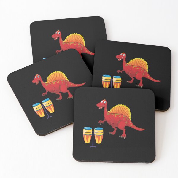 Item preview, Dinosaur Playing Conga Drum ,Funny Good Dinosaur Congo Drum Lovers Red Colorful Design designed and sold by pedrored369.