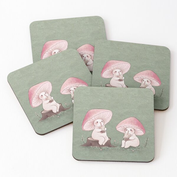Item preview, Mycena Mushrooms with Boba Tea designed and sold by Fairydrop.