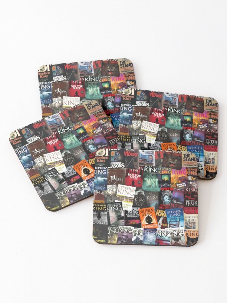 Thumbnail 1 of 5, Coasters (Set of 4), Stephen King Book Covers, Horror Bookworm designed and sold by randitheartist.
