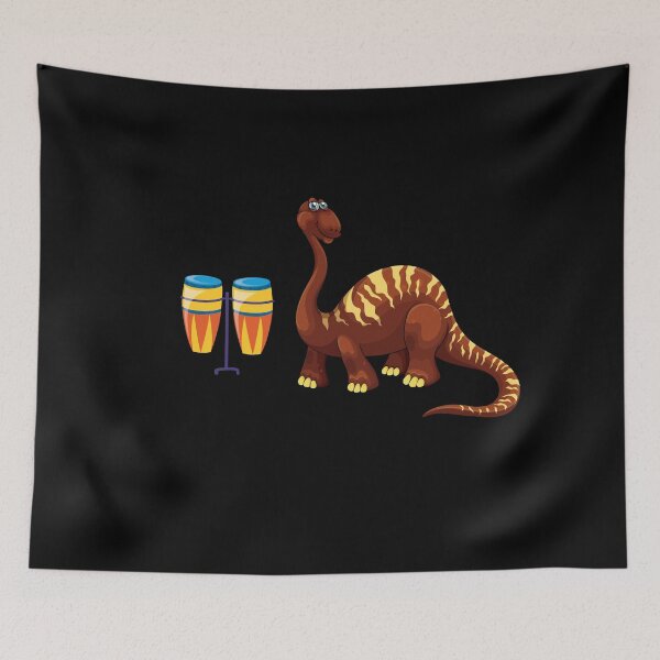 Item preview, Dinosaur Playing Conga Drum ,Funny Good Dinosaur Congo Drum Lovers Chestnut Colorful Design designed and sold by pedrored369.