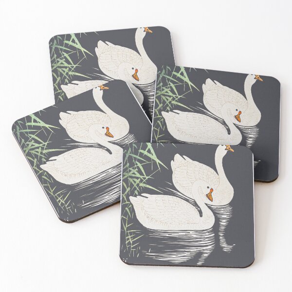 Item preview, Japanese White Swans swimming in pond designed and sold by RyanCaudell.