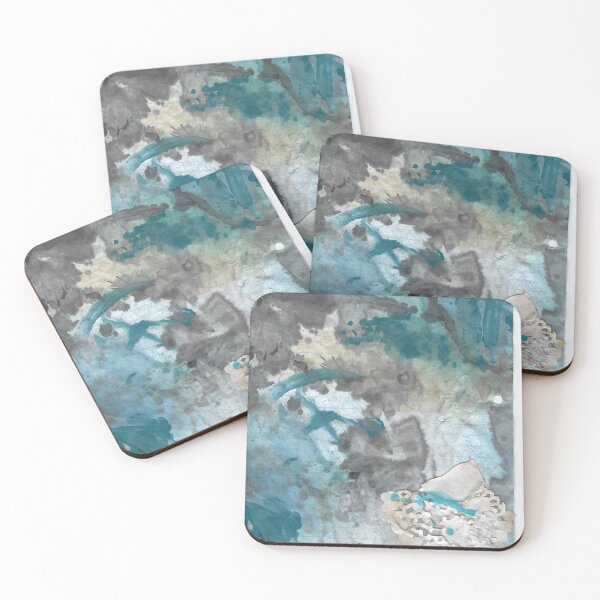 Item preview, blue splash shapes grays designed and sold by murielsfaith.