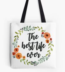 Bolsa de tela Corona flores the best live ever