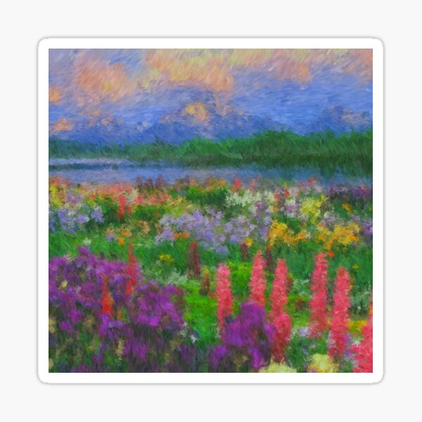 Vista previa del artículo con la obra «Colorido campo de flor impresionista», diseñado y vendido por maryedenoa.