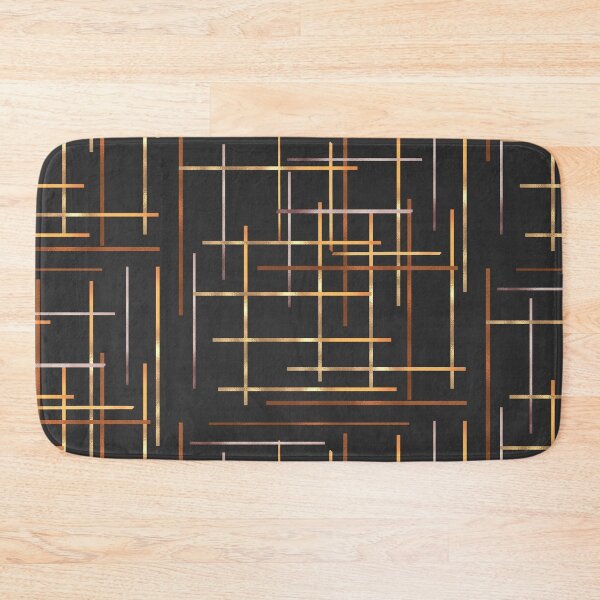 Item preview, Straight Gold Lines on Grey Black designed and sold by RiadMannan.