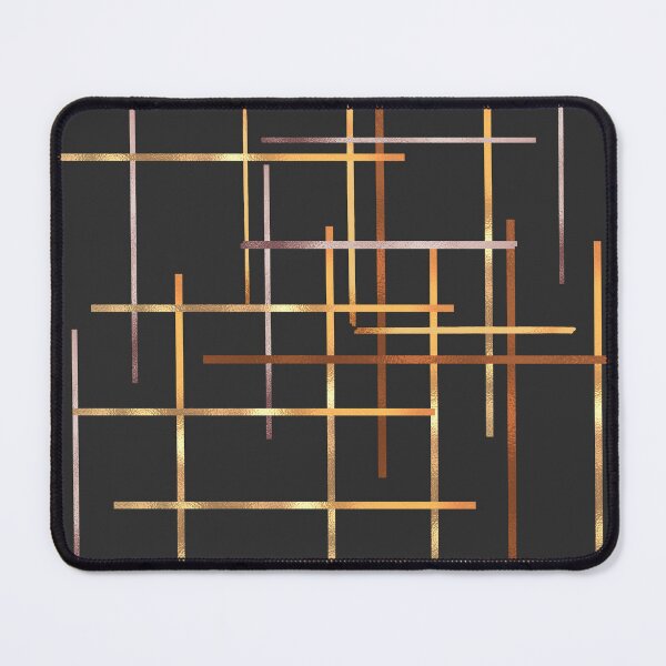 Item preview, Straight Gold Lines on Grey Black designed and sold by RiadMannan.