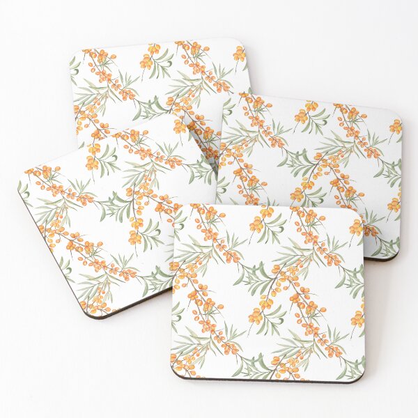 Item preview, Sea Buckthorn Pattern (on white) designed and sold by Flowersforbear.
