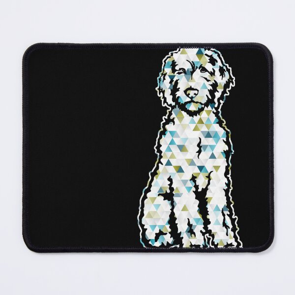 Item preview, Pastel Blue Green Mosaic Doodle Dog - Labradoodle, Goldendoodle, doods designed and sold by Wiggle-Butts.