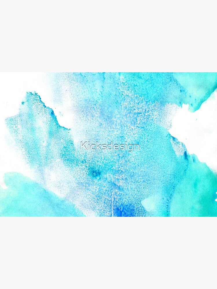 Artistic turquoise aqua teal watercolor paint by Kicksdesign