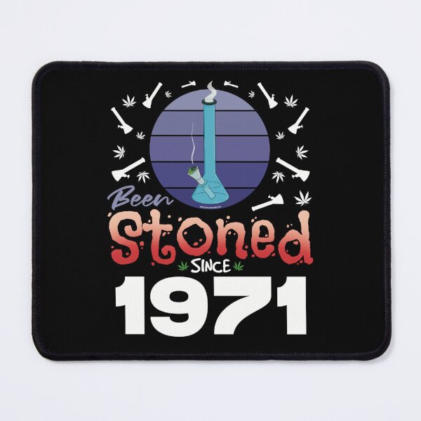 Item preview, Been stoned since 1971 (Purple retro vintage sunset with bong) designed and sold by YomeHayin.