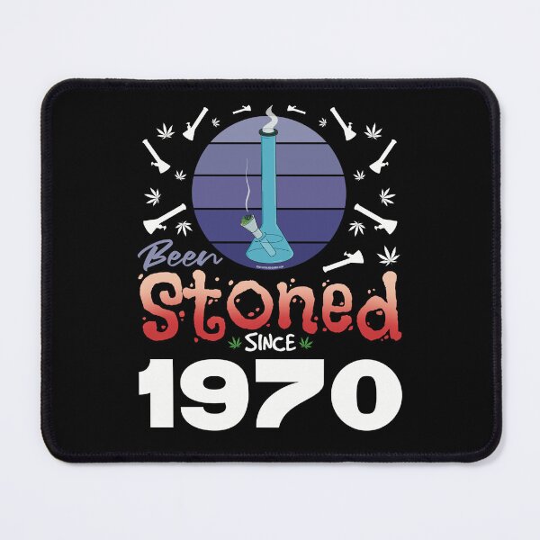 Item preview, Been stoned since 1970 (Purple retro vintage sunset with bong) designed and sold by YomeHayin.