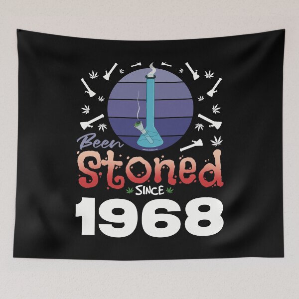 Item preview, Been stoned since 1968 (Purple retro vintage sunset with bong) designed and sold by YomeHayin.