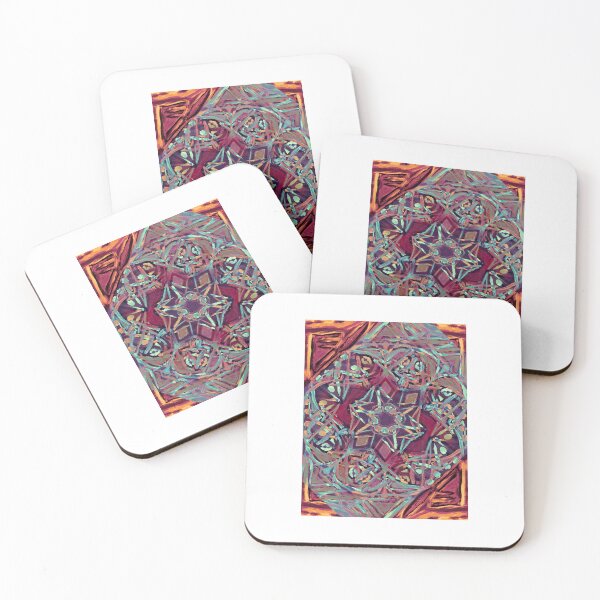 Item preview, Abstract Light Blue and Orange Kaleidoscope Pattern designed and sold by JTony.