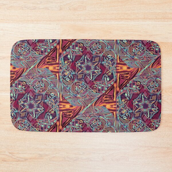 Item preview, Abstract Light Blue and Orange Kaleidoscope Pattern designed and sold by JTony.