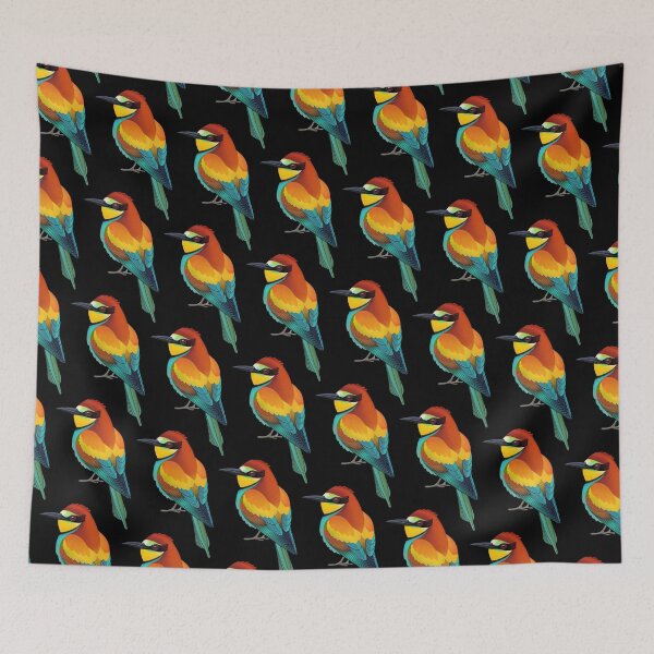 Item preview, Merops apiaster pattern black designed and sold by Cute-Birds.