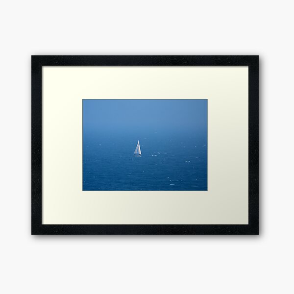 Item preview, White Yacht Sailing on the Deep Blue Sea designed and sold by ejcwildart.