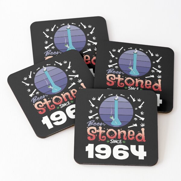 Item preview, Been stoned since 1964 (Purple retro vintage sunset with bong) designed and sold by YomeHayin.