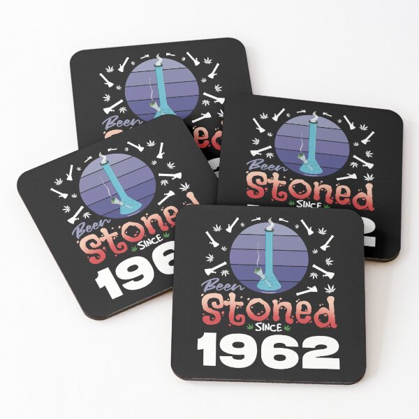 Item preview, Been stoned since 1962 (Purple retro vintage sunset with bong) designed and sold by YomeHayin.