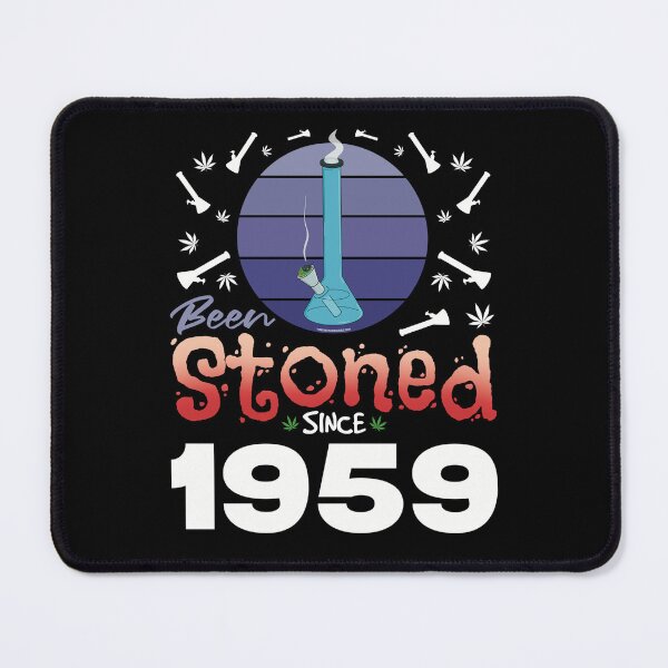 Item preview, Been stoned since 1959 (Purple retro vintage sunset with bong) designed and sold by YomeHayin.