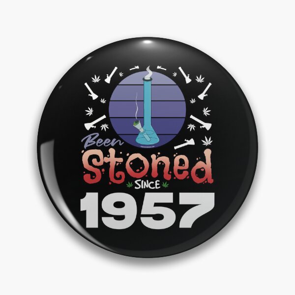 Item preview, Been stoned since 1957 (Purple retro vintage sunset with bong) designed and sold by YomeHayin.