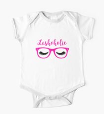 Pretty Pink LashoHolic Cute Eyelash Perfectionist Short Sleeve Baby One-Piece