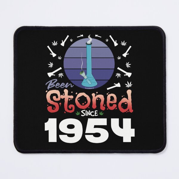 Item preview, Been stoned since 1954 (Purple retro vintage sunset with bong) designed and sold by YomeHayin.