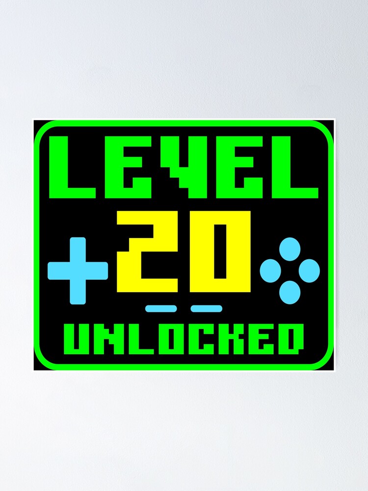 "Lustiges GamerZitat, GamerGeburtstag Level 20 freigeschaltet, Cooler