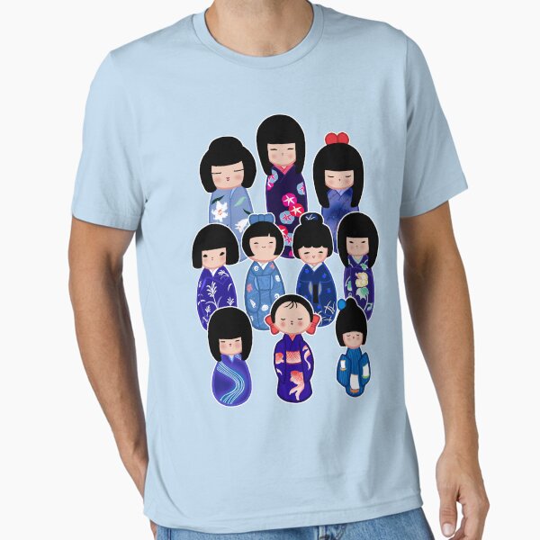 Kokeshi in Blue Essential T-Shirt